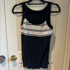 Lululemon Athletica Black and Silver Sleeveless Tank Top